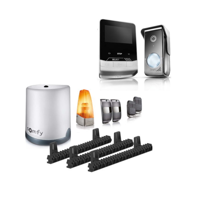 Napęd do bramy przesuwnej Freevia 400 + Wideodomofon V100+ Somfy