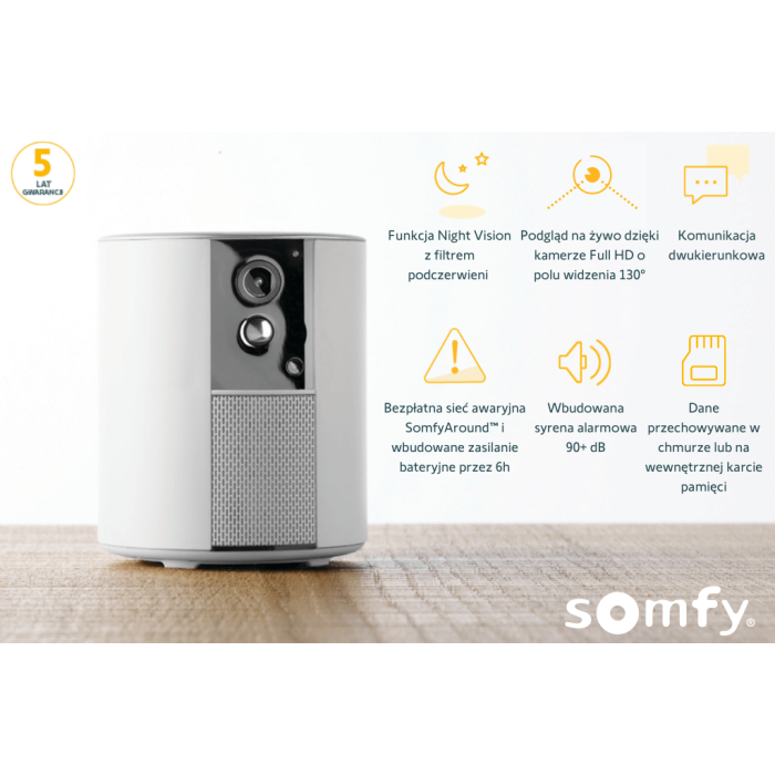 Somfy One + - kamera i alarm w jednym, w zestawie z akcesoriami