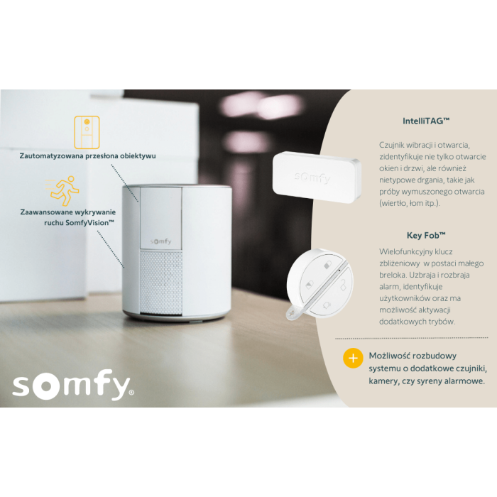 Somfy One + - kamera i alarm w jednym, w zestawie z akcesoriami