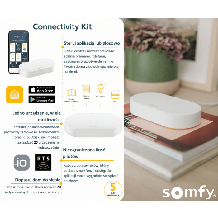 Somfy
Zestaw do zdalnego sterowania bramą wjazdową: Connectivity Kit + SGS Essential + V100+