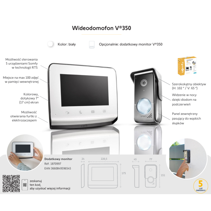 Somfy
Zestaw do zdalnego sterowania bramą skrzydłową: Connectivity Kit + Exavia Star + V350
